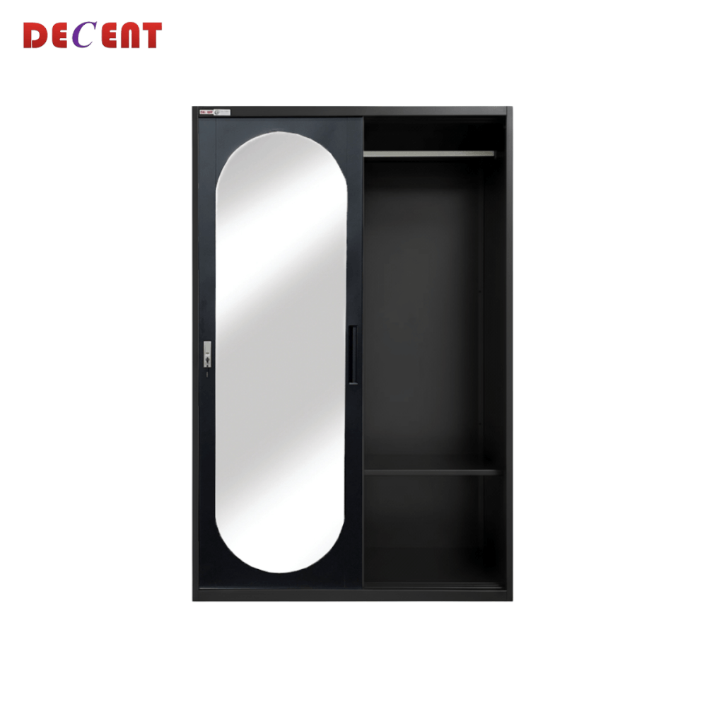 ตู้เสื้อผ้าเหล็ก บานเลื่อน 2 ประตู DECENT ลาย อินโดร่า 120ซม.